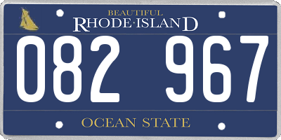 RI license plate 082967