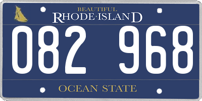 RI license plate 082968