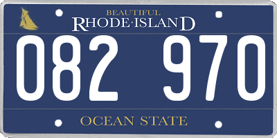 RI license plate 082970