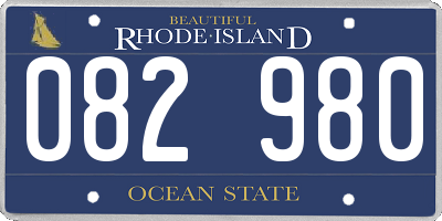 RI license plate 082980