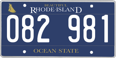RI license plate 082981