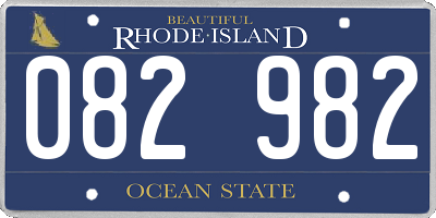 RI license plate 082982