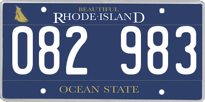 RI license plate 082983