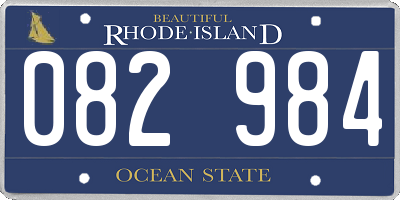 RI license plate 082984