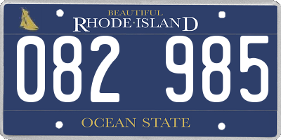 RI license plate 082985