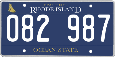 RI license plate 082987
