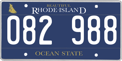 RI license plate 082988