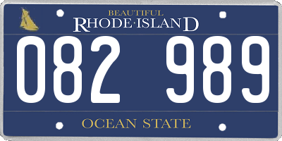 RI license plate 082989