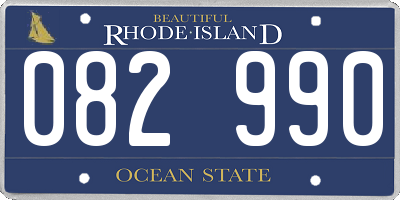 RI license plate 082990