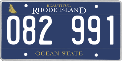 RI license plate 082991
