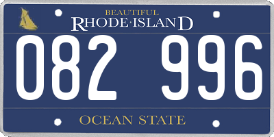 RI license plate 082996