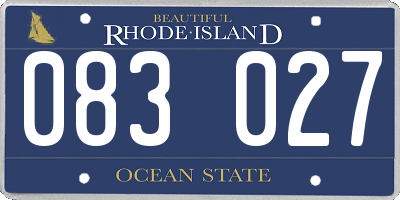 RI license plate 083027