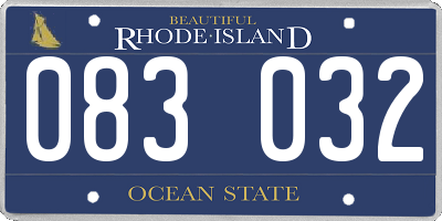RI license plate 083032
