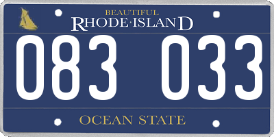 RI license plate 083033