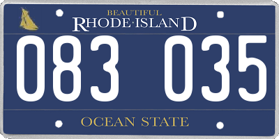 RI license plate 083035