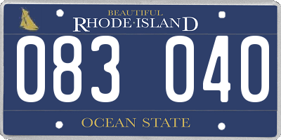 RI license plate 083040