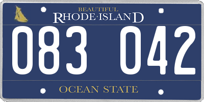 RI license plate 083042