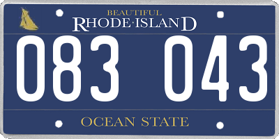 RI license plate 083043