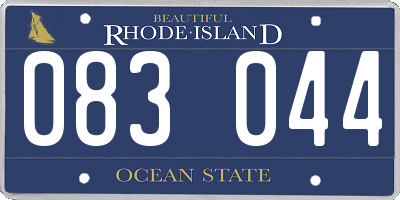 RI license plate 083044