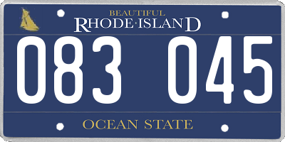 RI license plate 083045