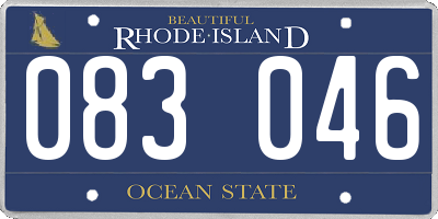 RI license plate 083046