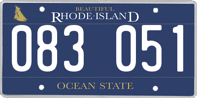 RI license plate 083051