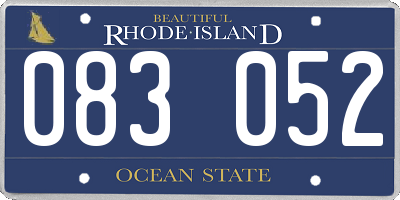 RI license plate 083052