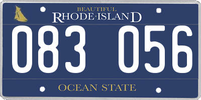 RI license plate 083056