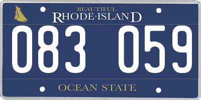 RI license plate 083059