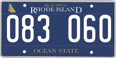 RI license plate 083060