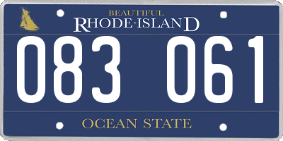 RI license plate 083061