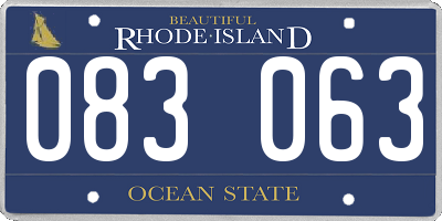 RI license plate 083063