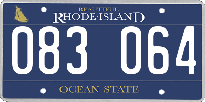 RI license plate 083064