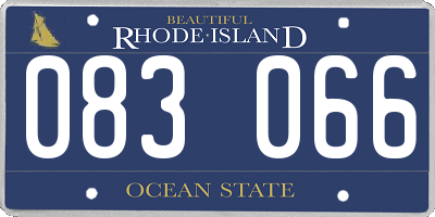 RI license plate 083066