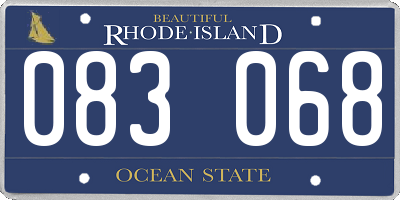 RI license plate 083068