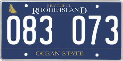 RI license plate 083073