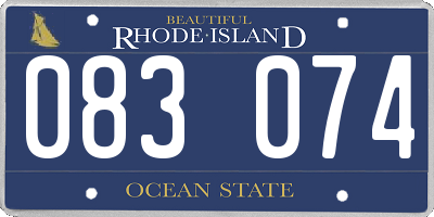 RI license plate 083074