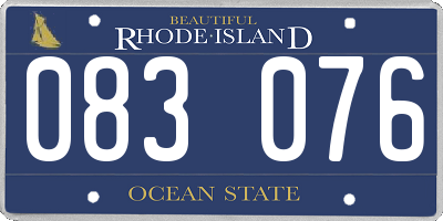 RI license plate 083076