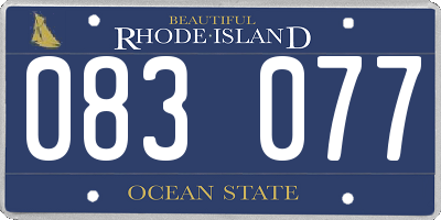 RI license plate 083077