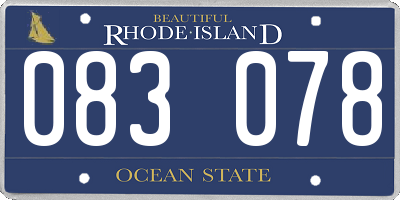 RI license plate 083078