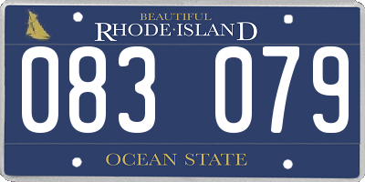 RI license plate 083079