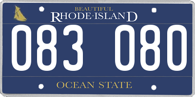 RI license plate 083080