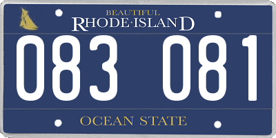 RI license plate 083081