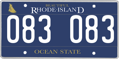 RI license plate 083083