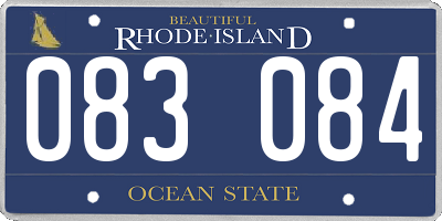 RI license plate 083084
