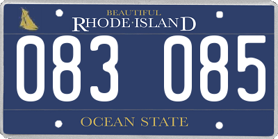 RI license plate 083085