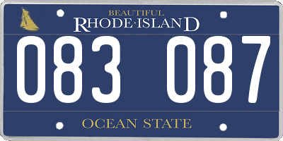 RI license plate 083087