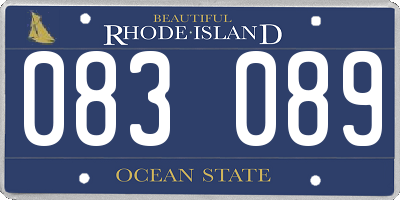 RI license plate 083089