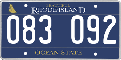 RI license plate 083092