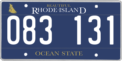 RI license plate 083131